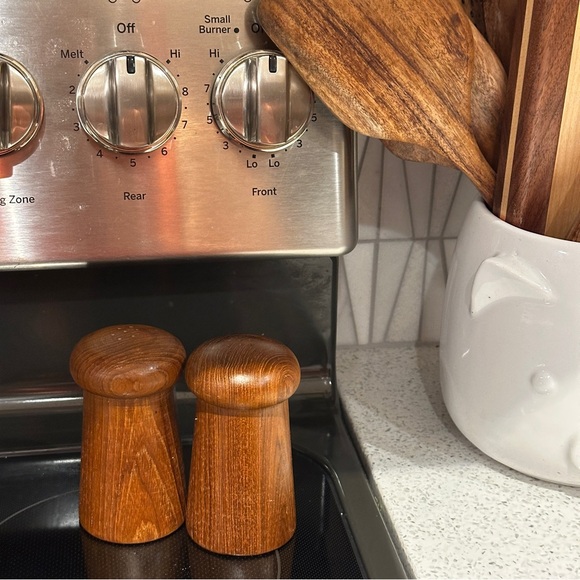 Vintage Other - Vintage Danish Teak Salt and Pepper Shakers, MCM Style, Mushroom Shape